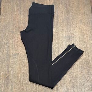 CAbi Women's Black Ponte Riding Pants Leggings with Zipper Hem Detail